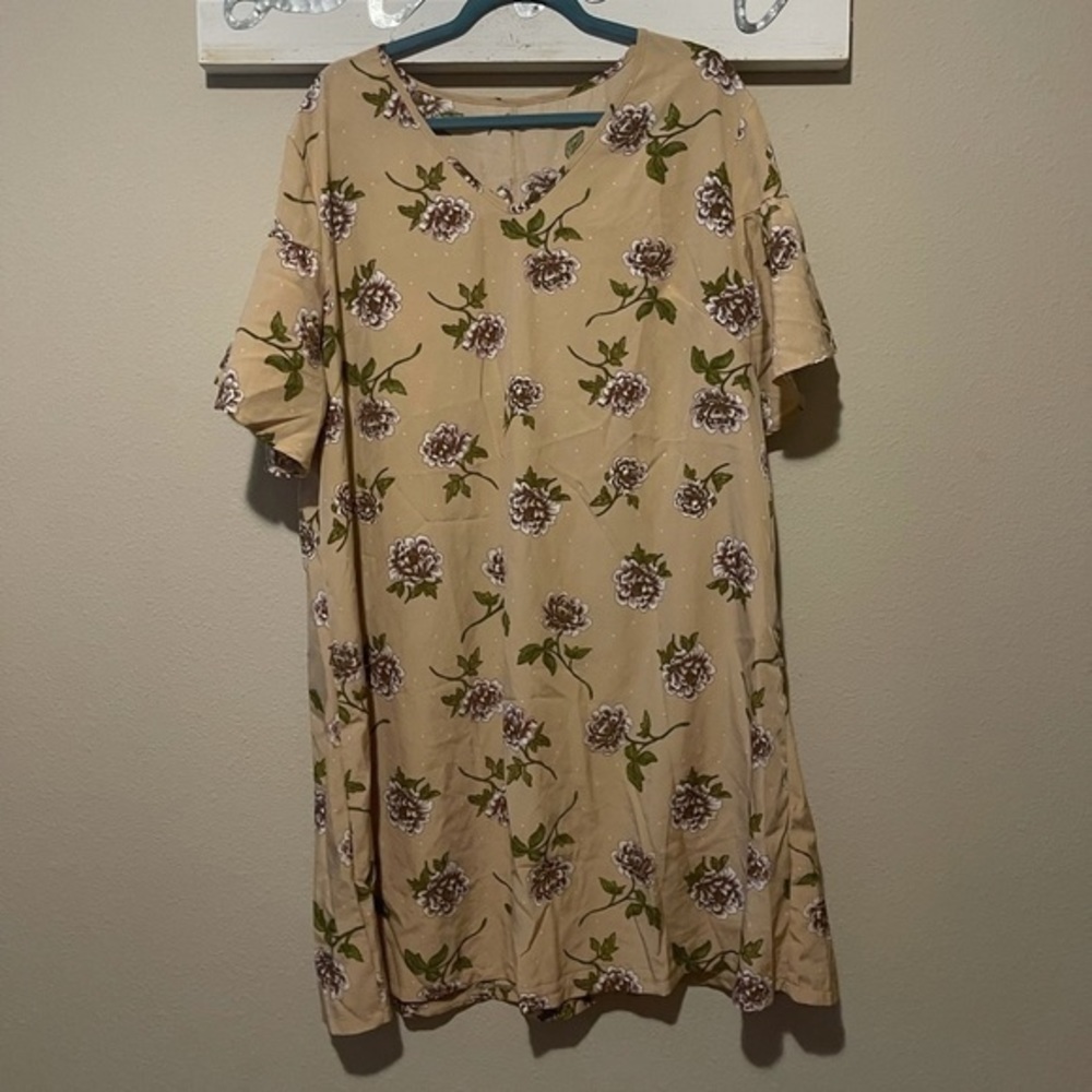 SHEIN - floral flare sleeve v-neck sheath dress